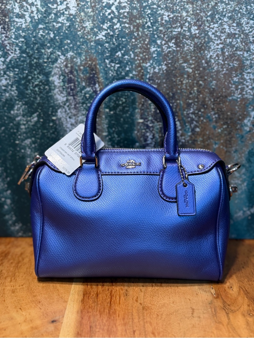 Coach Rare 2015 Mini Bennett Satchel Metallic Purple Iris New With Tags